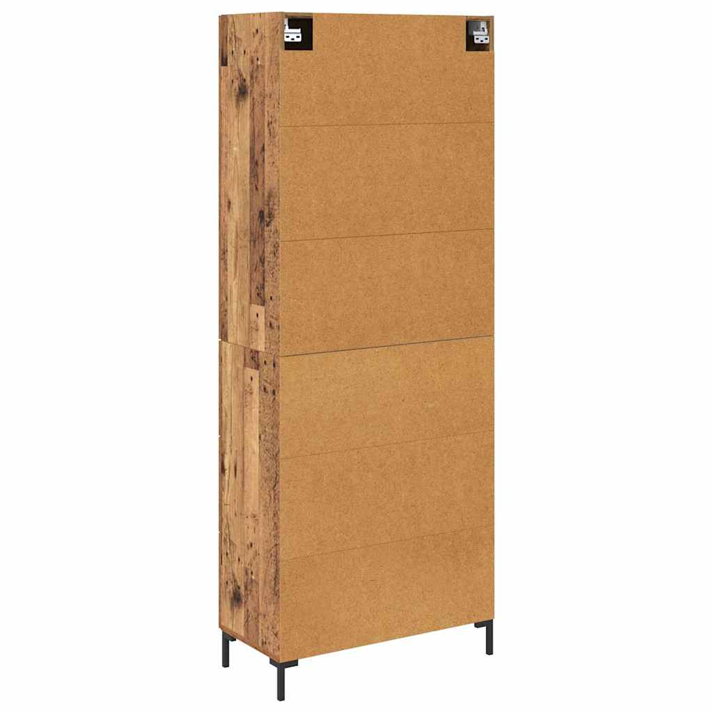 Highboard Betongrau 69,5x34x180 cm Holzwerkstoff
