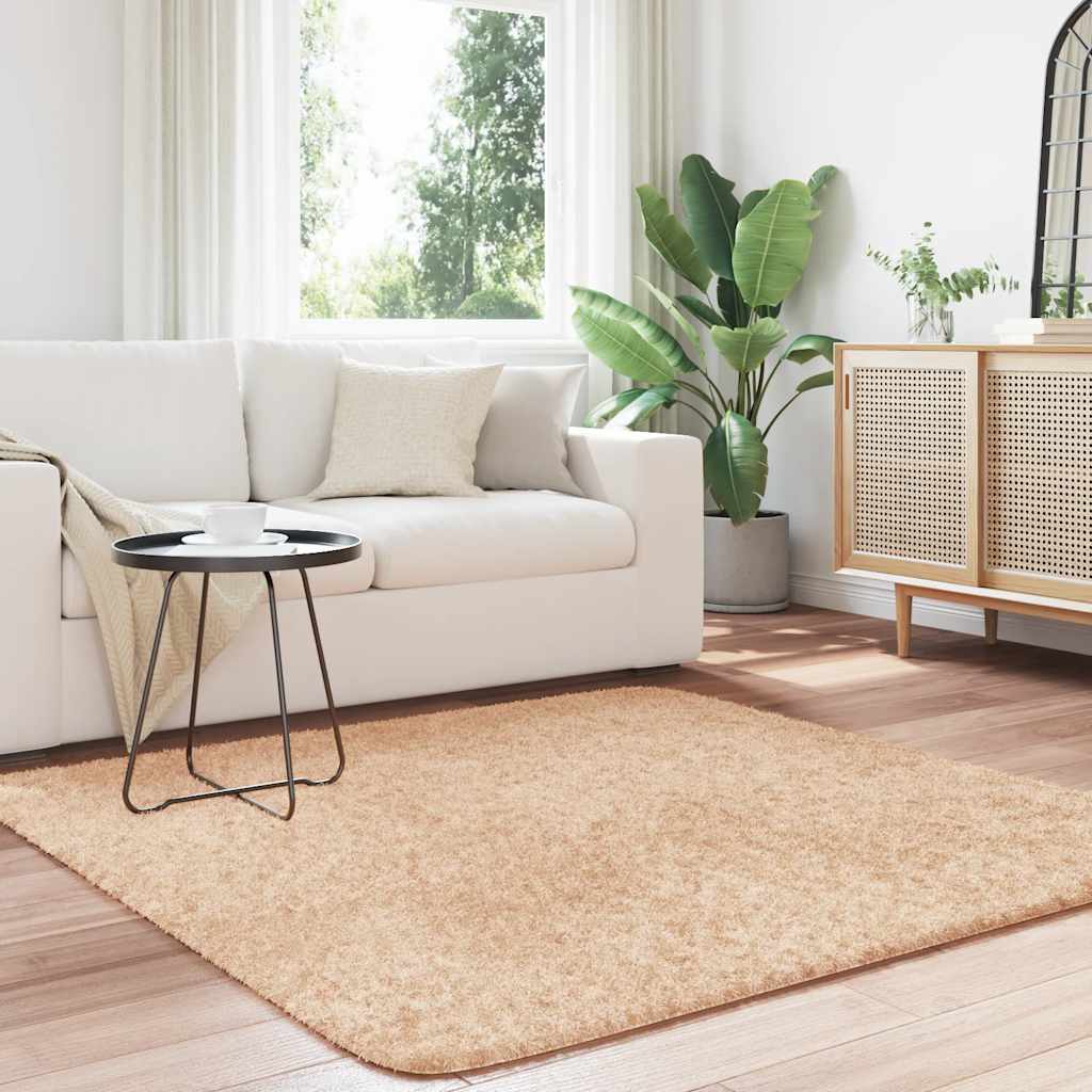 Teppich Shaggy Hochflor NAVARRA Beige 60x100 cm Polyester