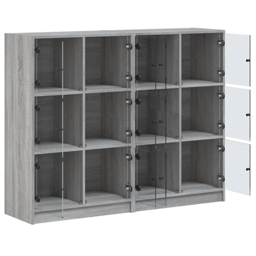 Bücherregal mit Türen Weiß 136x37x109 cm Holzwerkstoff