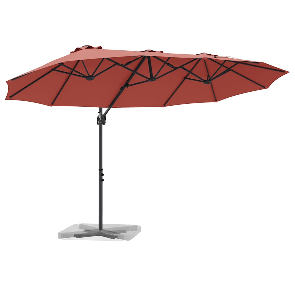 Sonnenschirm Sand 372 x 198 x 243 cm Polyester und Aluminium