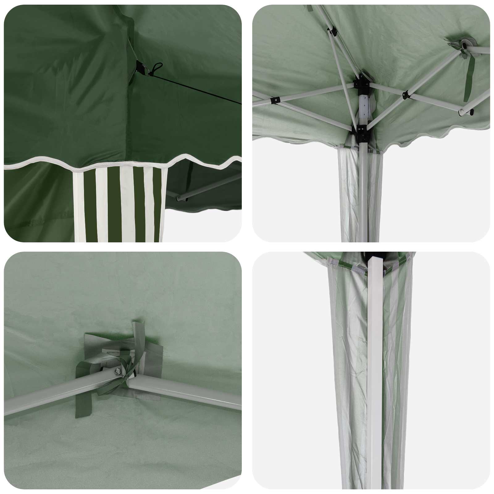 Pop-up Partyzelt 288 x 288 x 245 cm Creme Oxford-Stoff