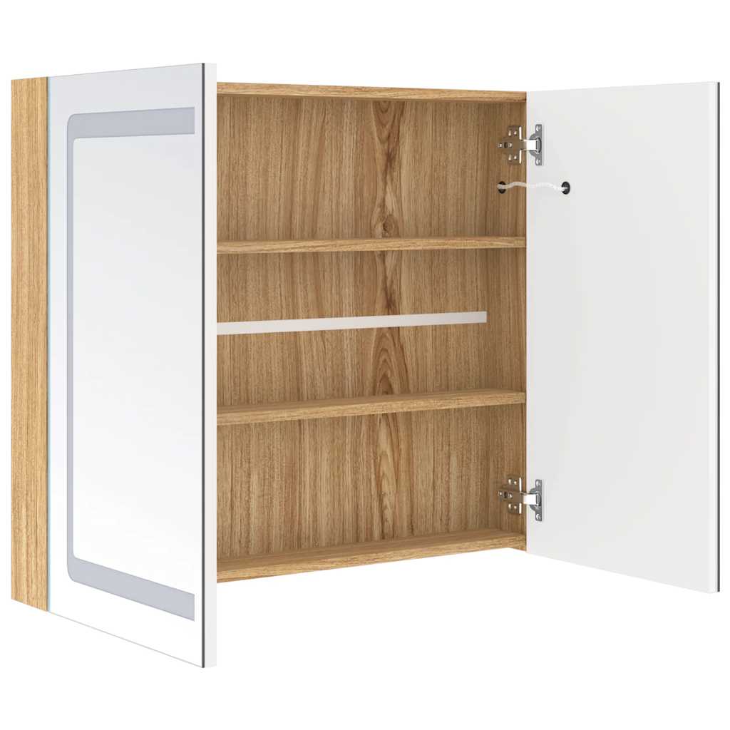 LED-Spiegelschrank fürs Bad Betongrau 80x12x68 cm