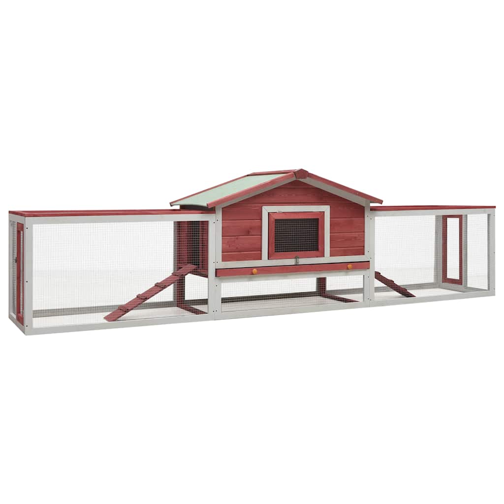 Kaninchenstall 310x70x87 cm Kiefernholz & Tannenholz