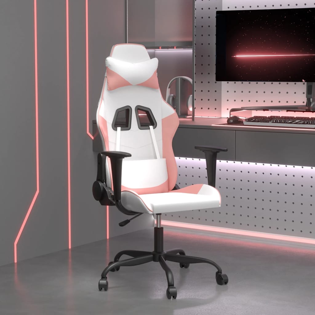 Gaming-Stuhl mit Massagefunktion Schwarz und Rot Kunstleder