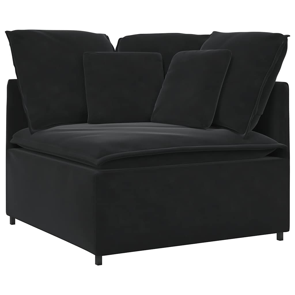Modulares Sofa mit Kissen Samt Blau