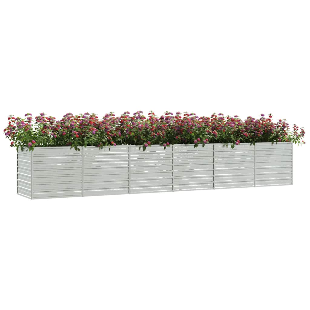Garten-Hochbeet 160x80x77 cm Verzinkter Stahl Silbern