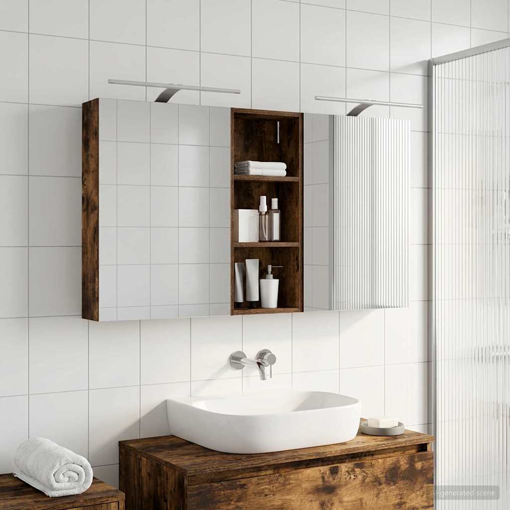 Badezimmerschrank-Set 3 pcs 80 x 10,5 x 50 cm Holzwerkstoff