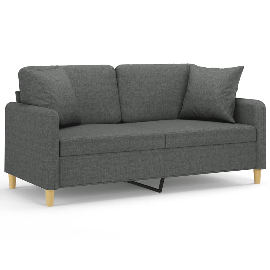 2-Sitzer-Sofa mit Zierkissen Braun 120 cm Stoff