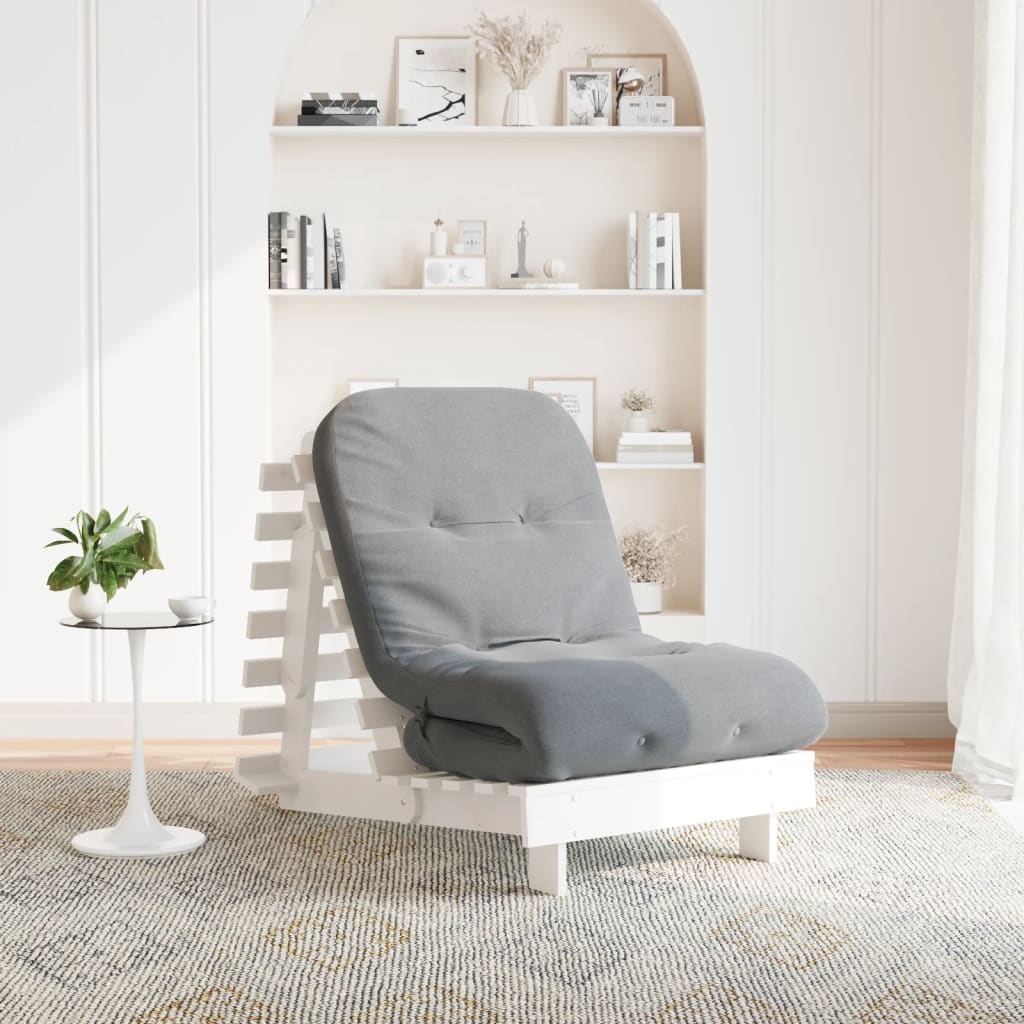 Futon Schlafsofa mit Matratze Braun 70x206x11 Massivholz Kiefer