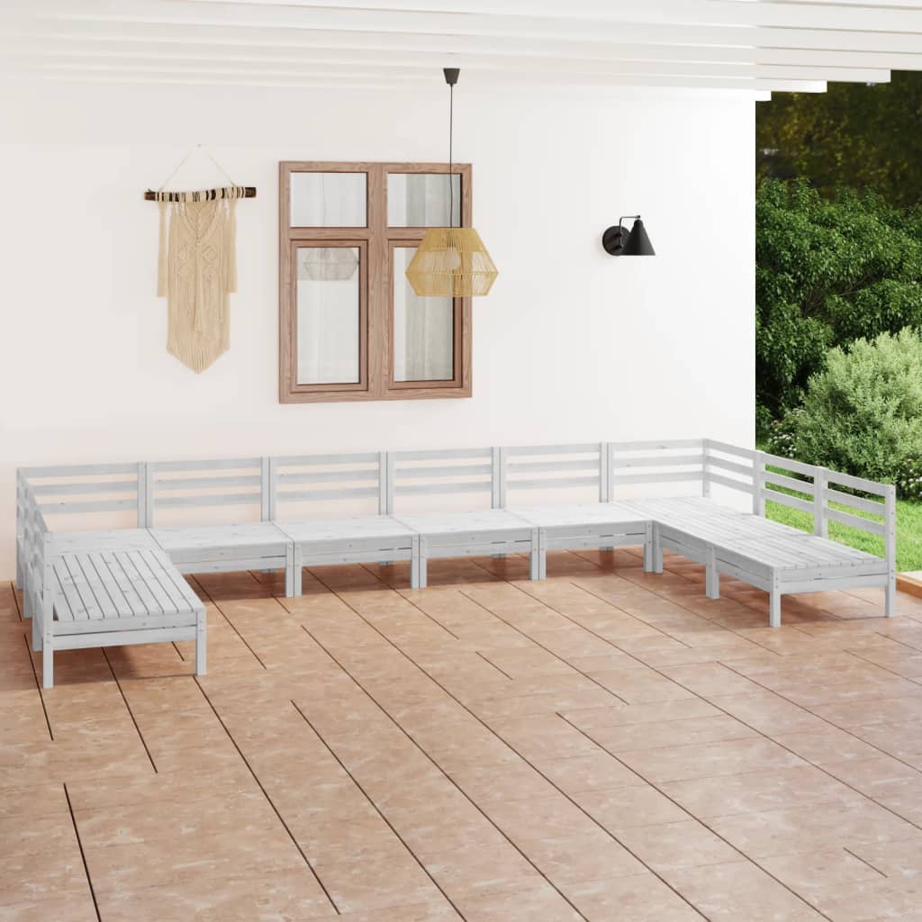 10-tlg. Garten-Lounge-Set Massivholz Kiefer