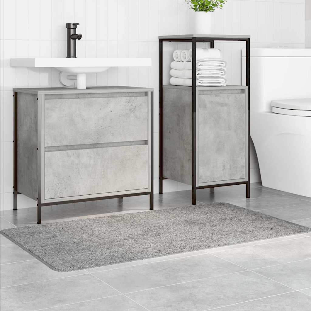 Rutschfeste Badmatte Dunkelgrau 50 x 80 cm PP