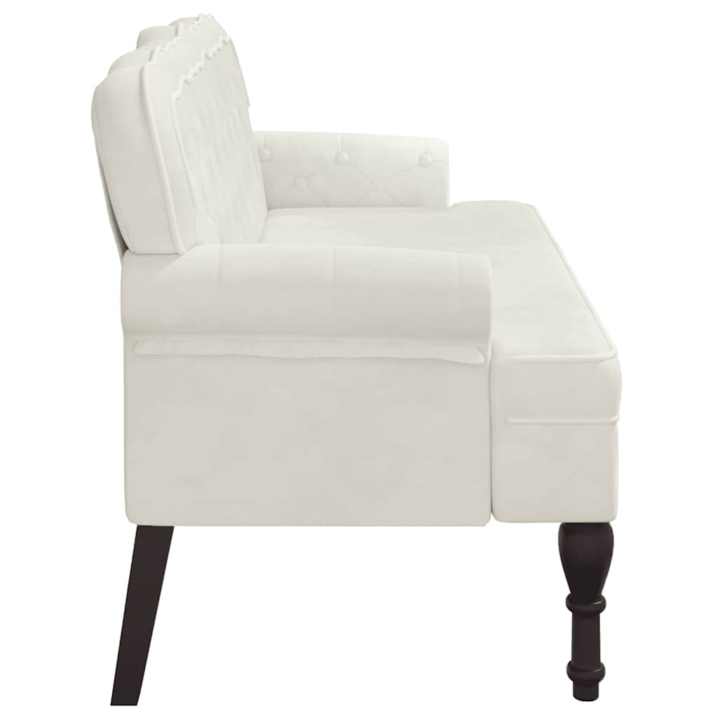 Sitzbank mit Rückenlehne Dunkelgrau 119,5x64,5x75 cm Samt
