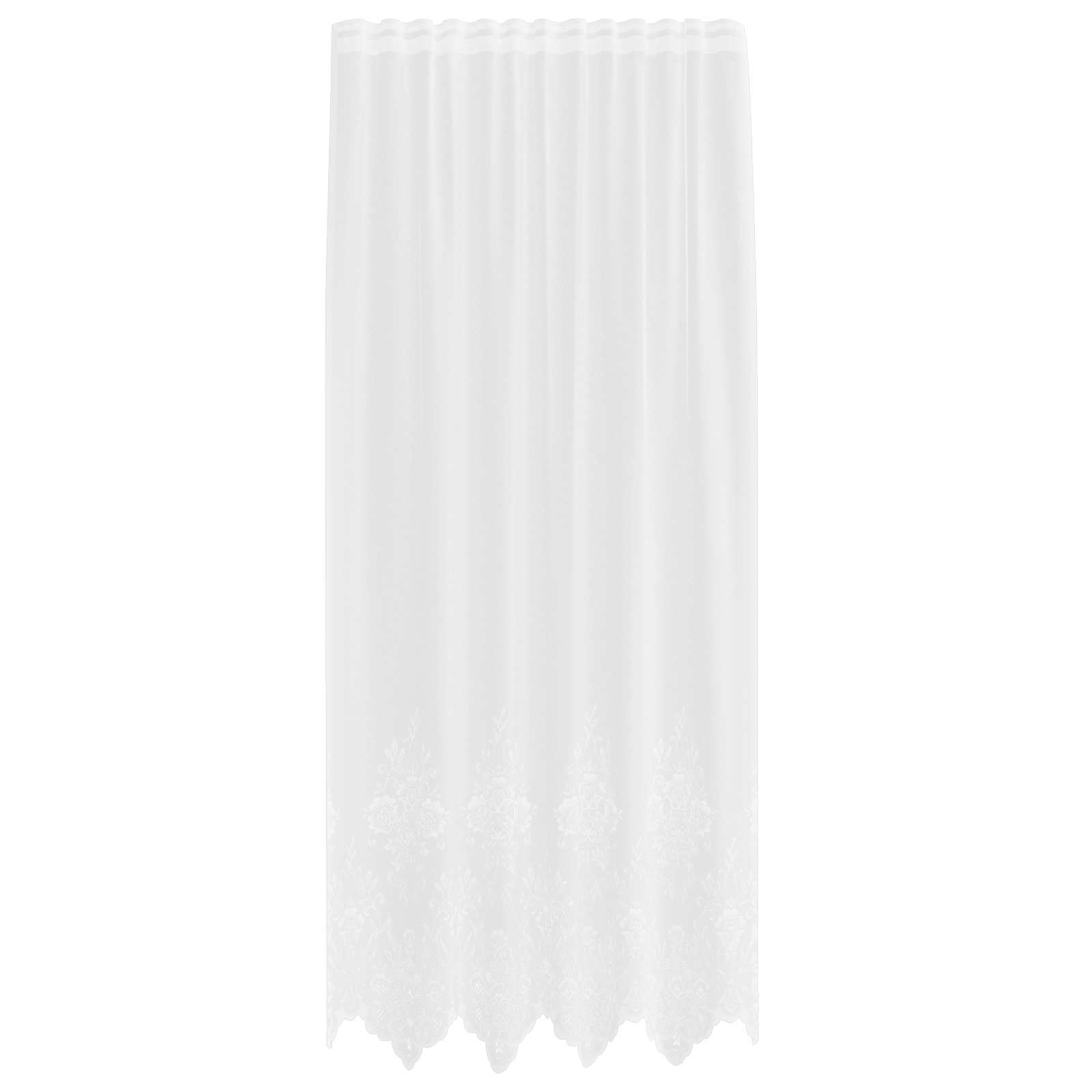 Spitzenvorhang mit Vorhängen Floral Weiß 80 x 150 cm Polyester