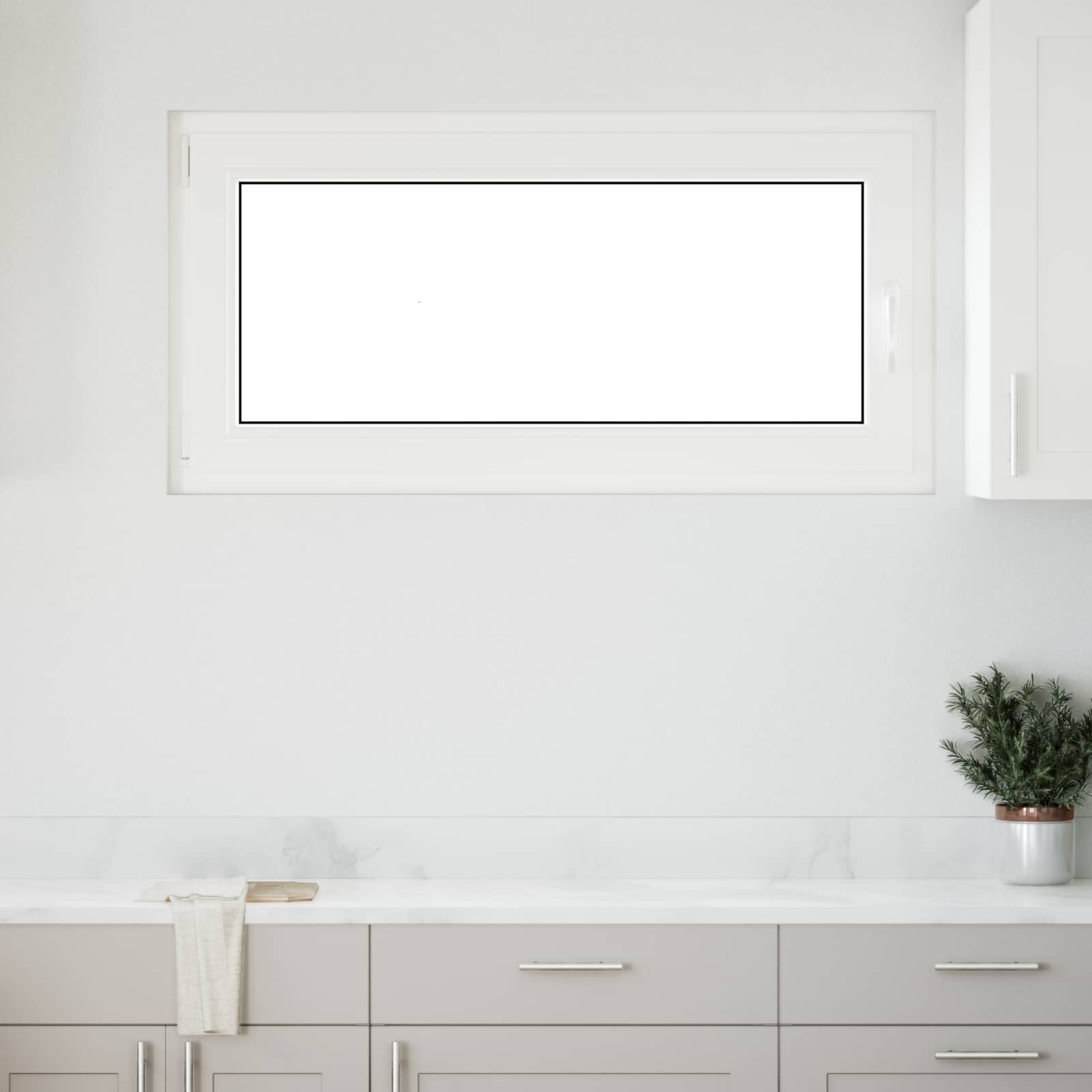 Kellerfenster RISOR 50 x 50 cm PVC und Glas Weiß