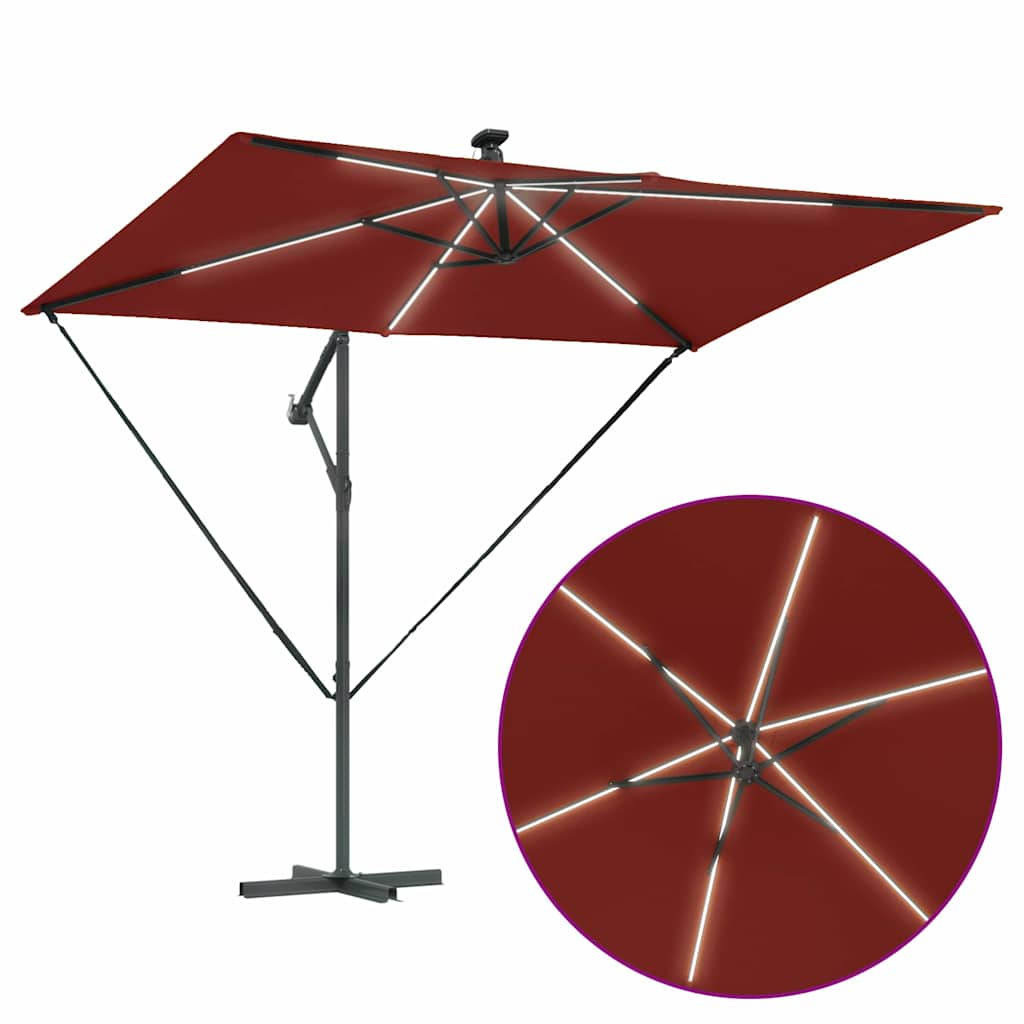 Sonnenschirm Sand 294 x 200 x 270 cm Polyester und Aluminium