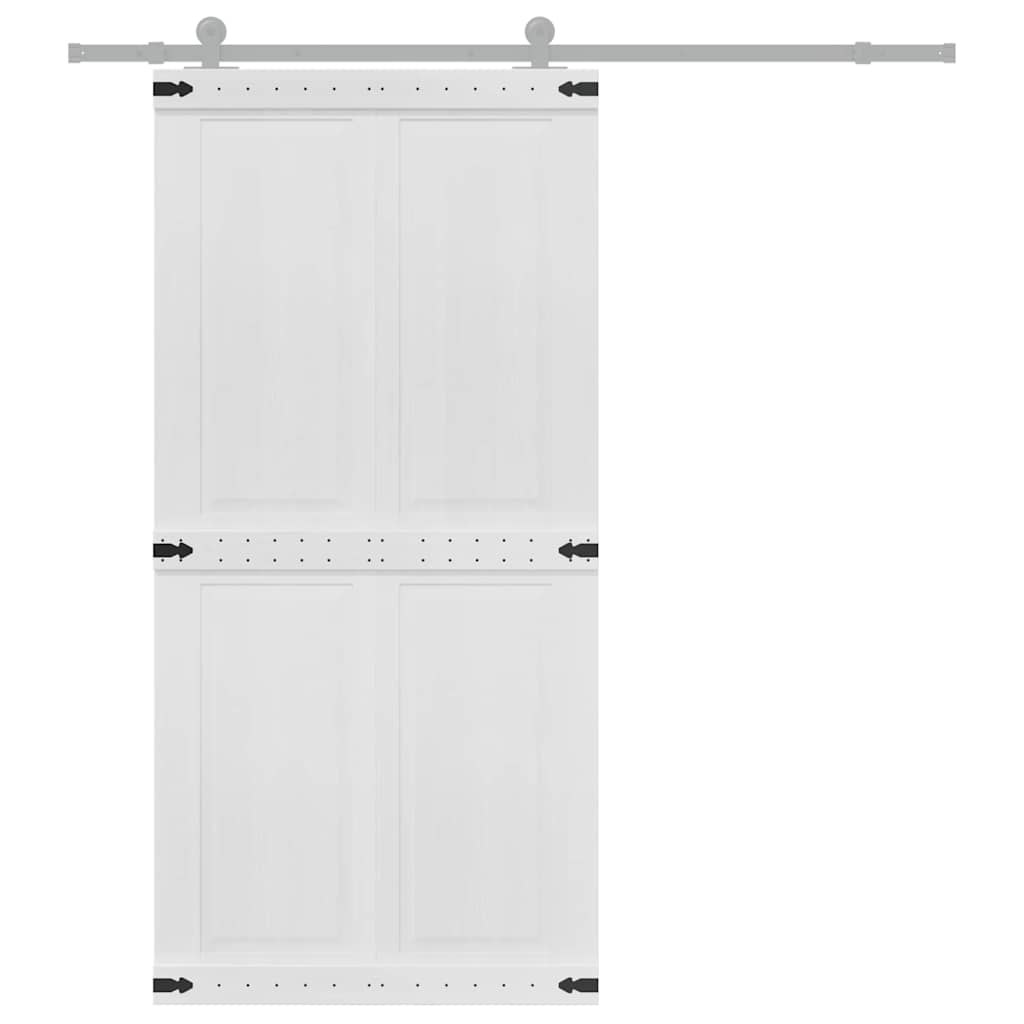 Scheunentür Corona Weiß 70 x 210 cm Massives Kiefernholz