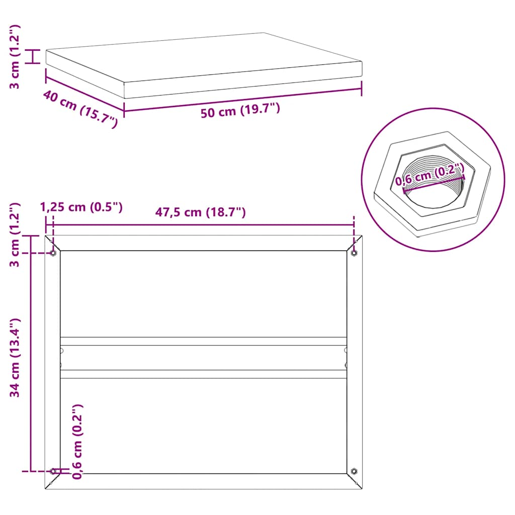 Wandregale 2 Stk. 100x40 cm Silbern Edelstahl