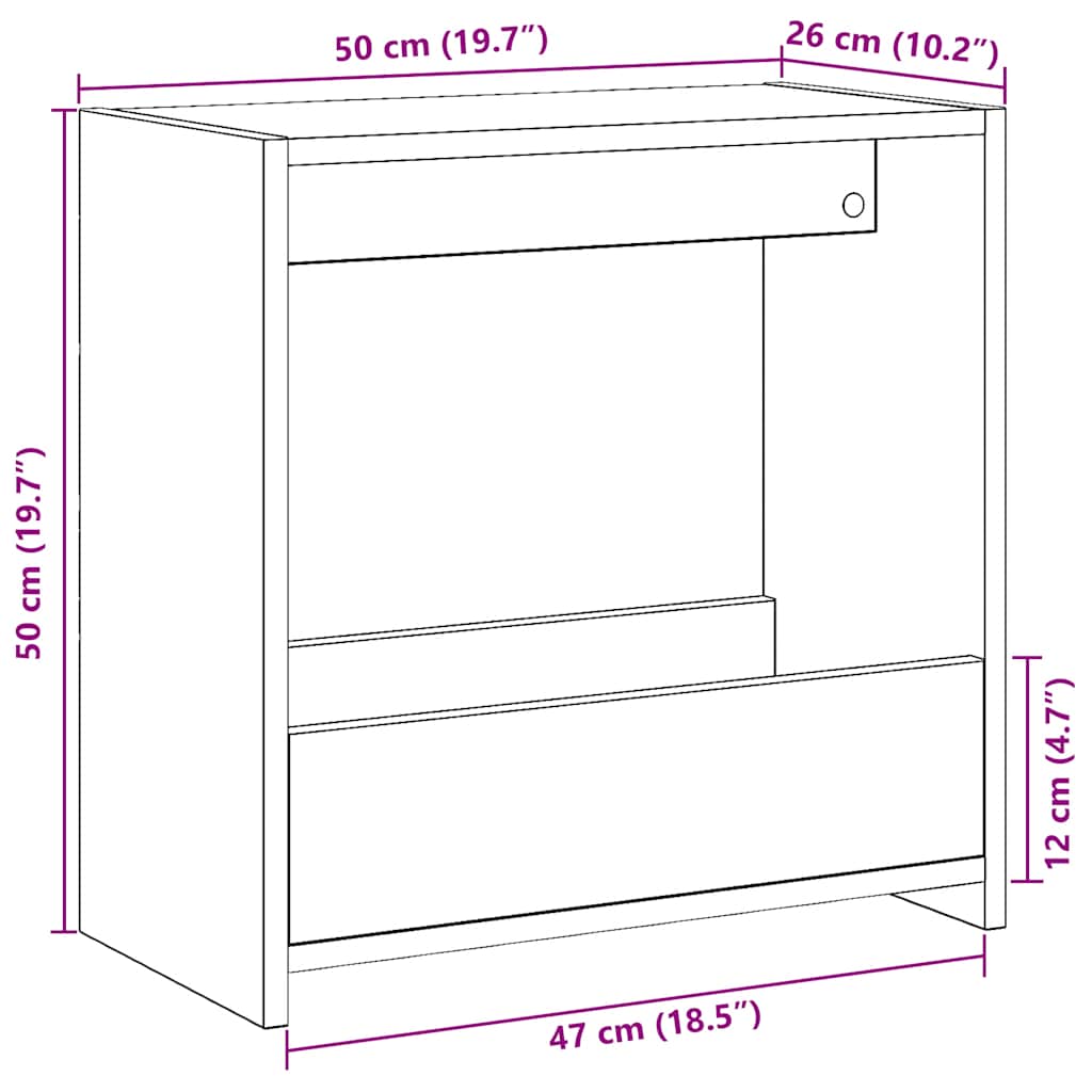 Beistelltisch Weiß 50x26x50 cm Holzwerkstoff