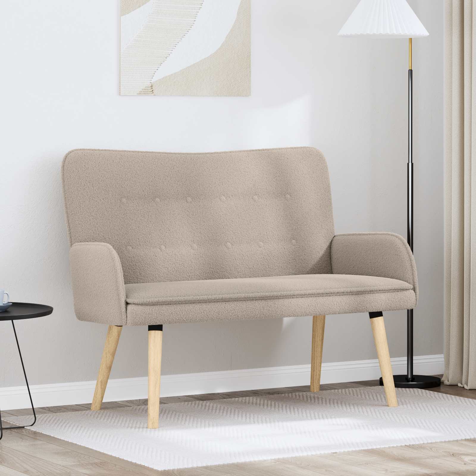 2-Sitzer Sofa Hellgrau 115 x 61 x 87 cm Bouclé