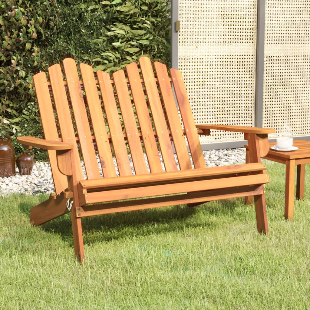 Adirondack-Gartenbank mit Kissen 126 cm Massivholz Akazie