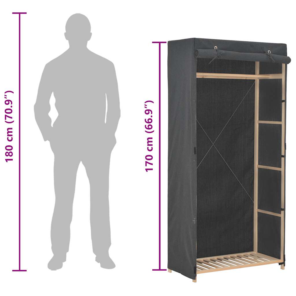 Kleiderschrank Weiß 79 x 40 x 170 cm Stoff