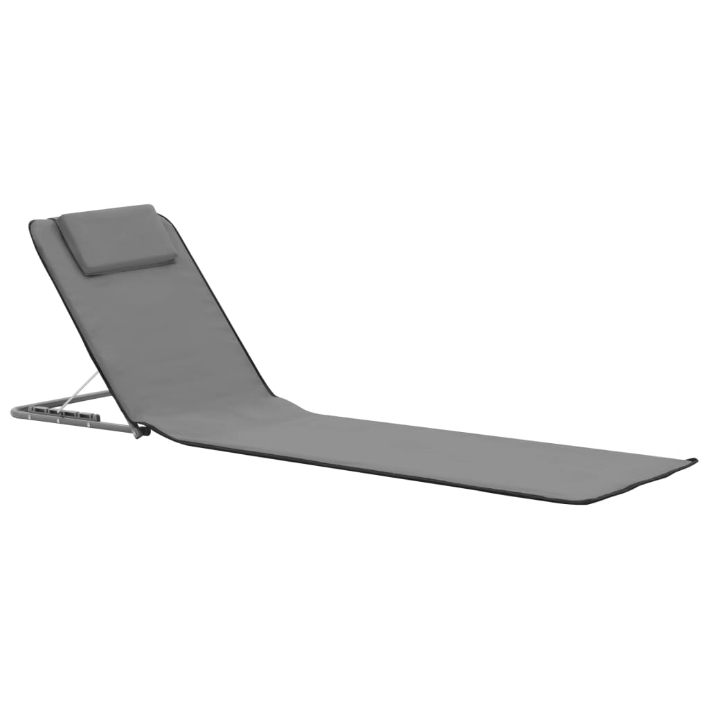 Klappbare Strandmatte 2 Stk. Stahl und Stoff Blau