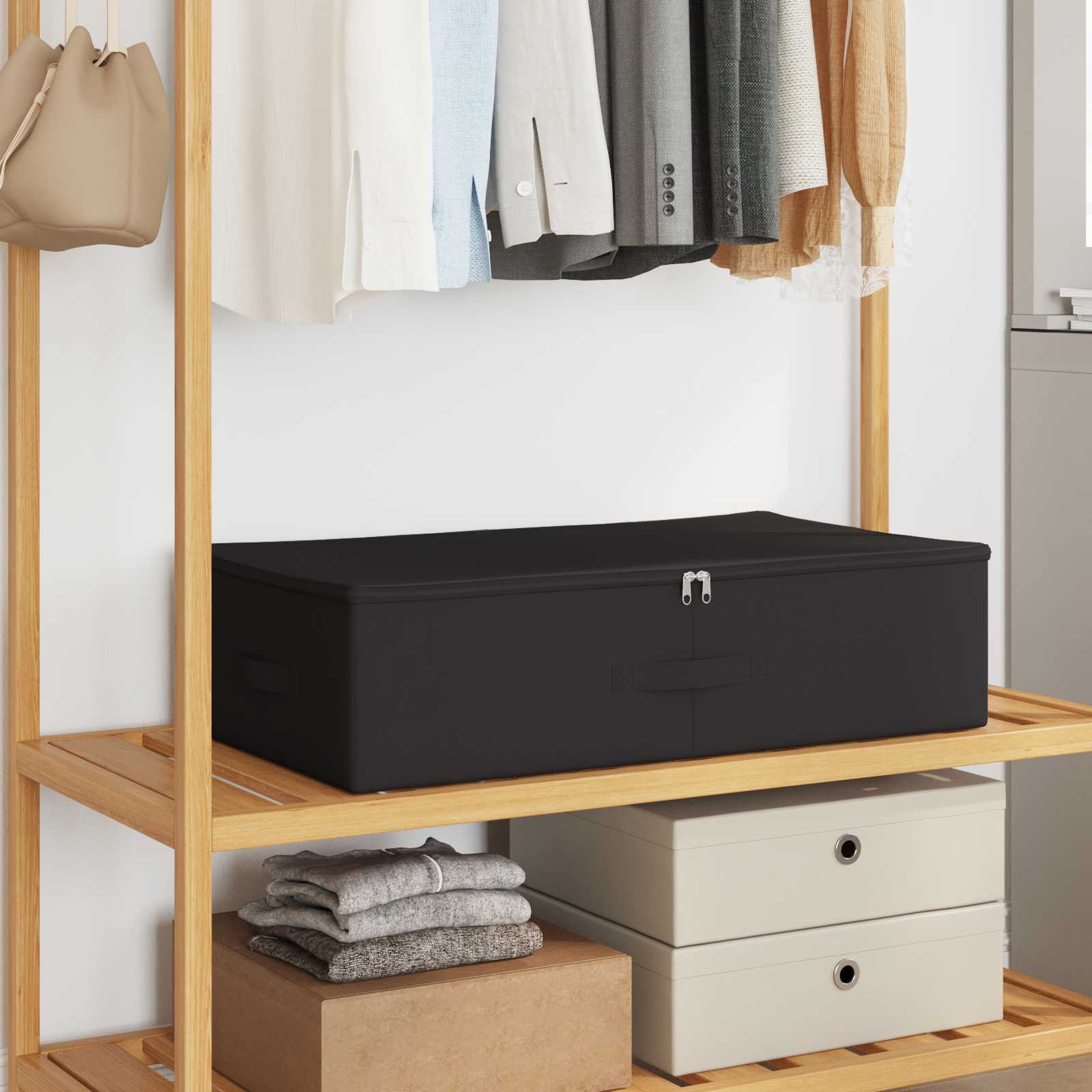 Aufbewahrungsbox Stoff 50x30x25 cm Anthrazit