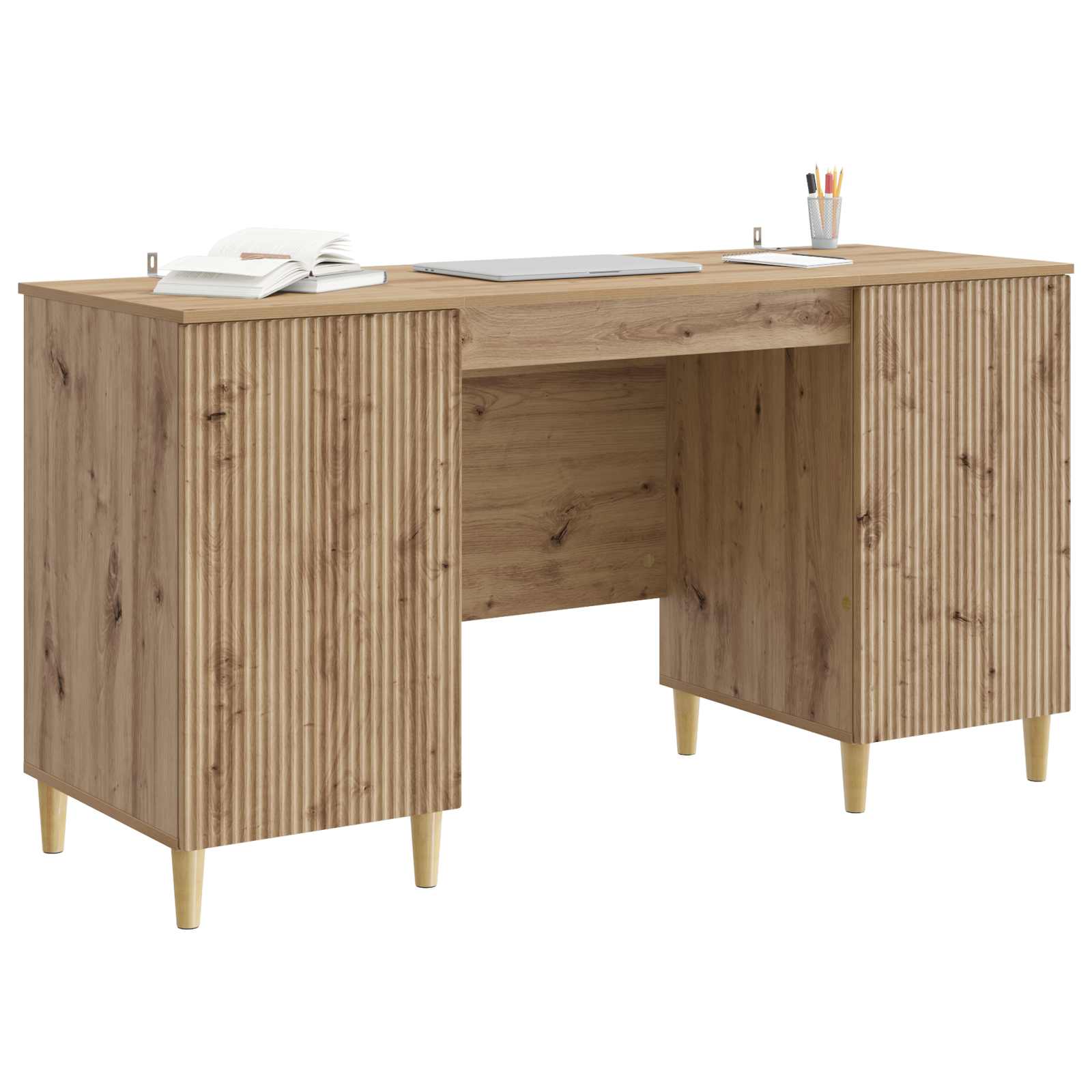 Schreibtisch mit Regal Schwarz 142,5 x 50 x 75 cm Holzwerkstoff