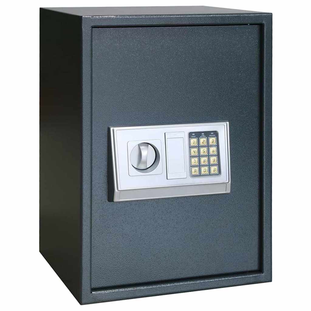 Digitaler Safe mit Schloss Dunkelgrau 23 x 17 x 17 cm Stahl