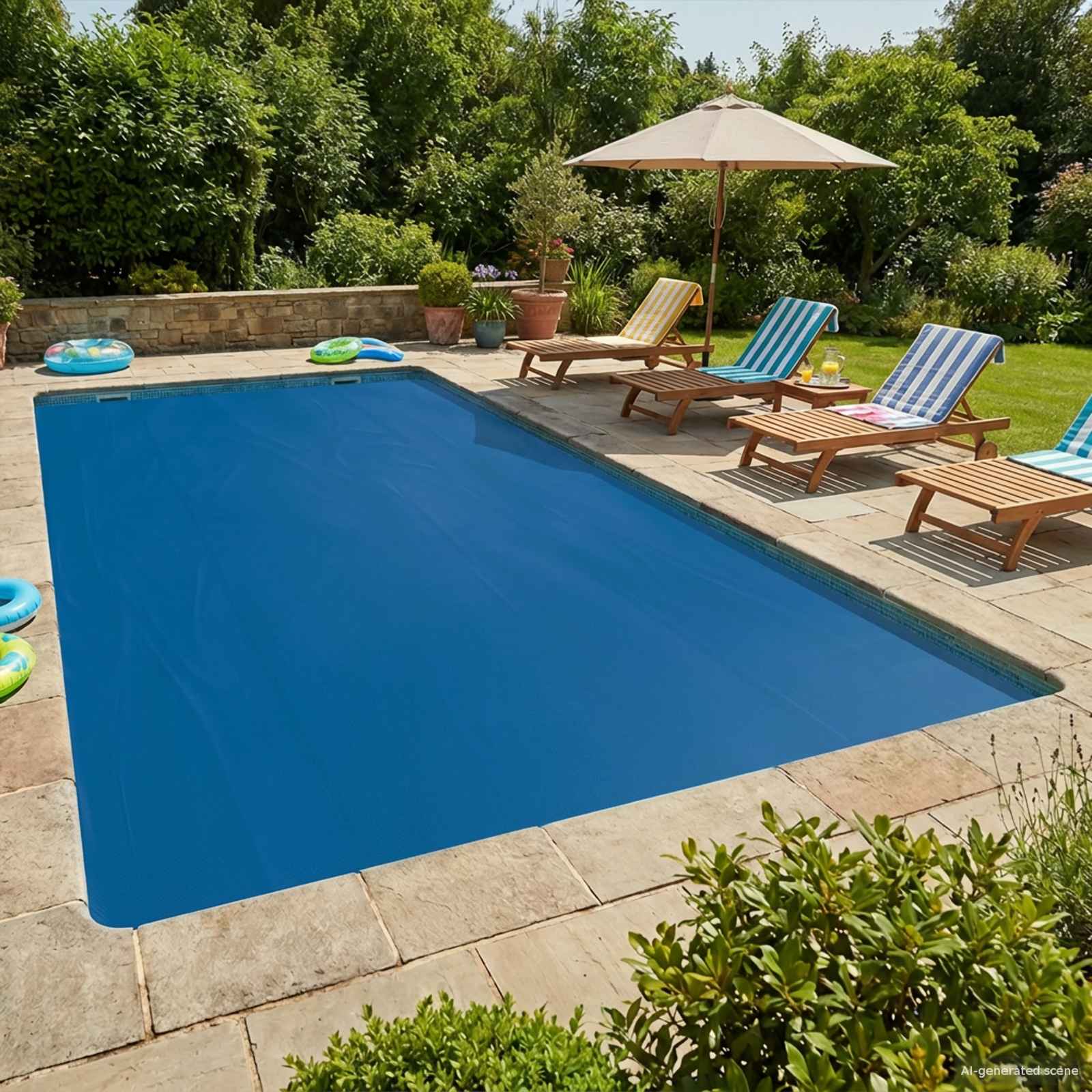 Solar Poolabdeckung 1000 x 500 cm 110 μm Quadratisch PE Schwarz