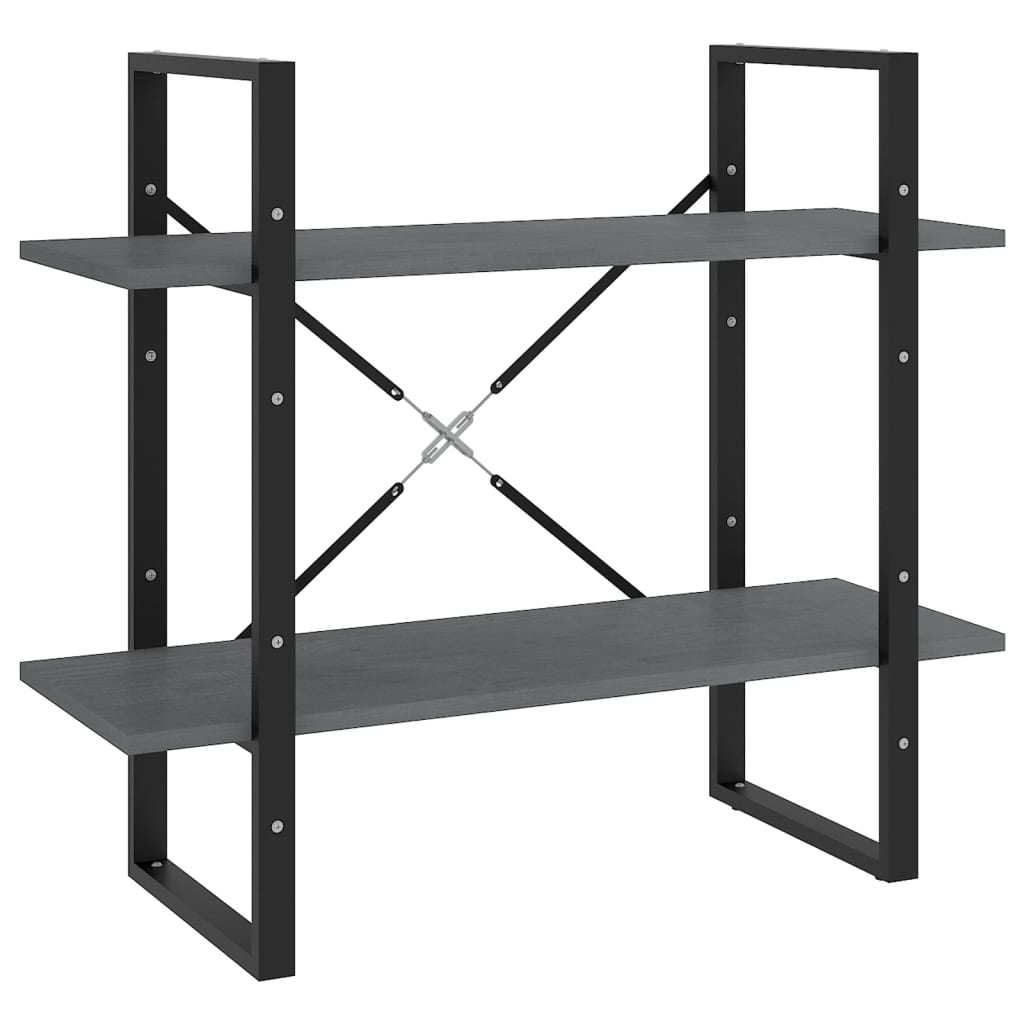 Bücherregal 2 Fächer Weiß 80x30x70 cm Holzwerkstoff