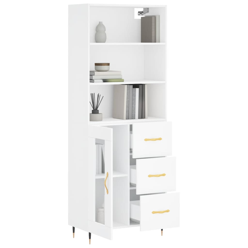 Highboard Betongrau 69,5x34x180 cm Holzwerkstoff