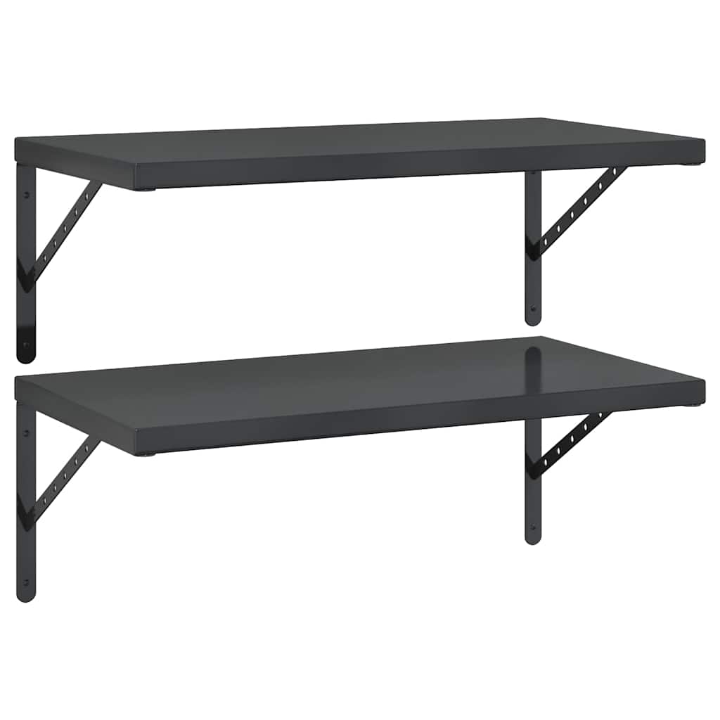 Wandregale 2 Stk. 100x40 cm Silbern Edelstahl