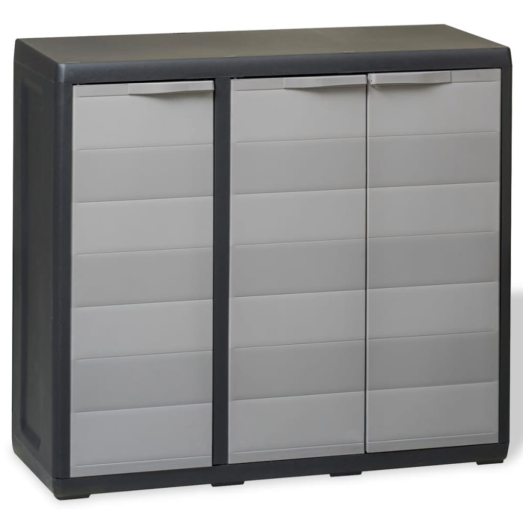 Gartenschrank mit 4 Böden Schwarz