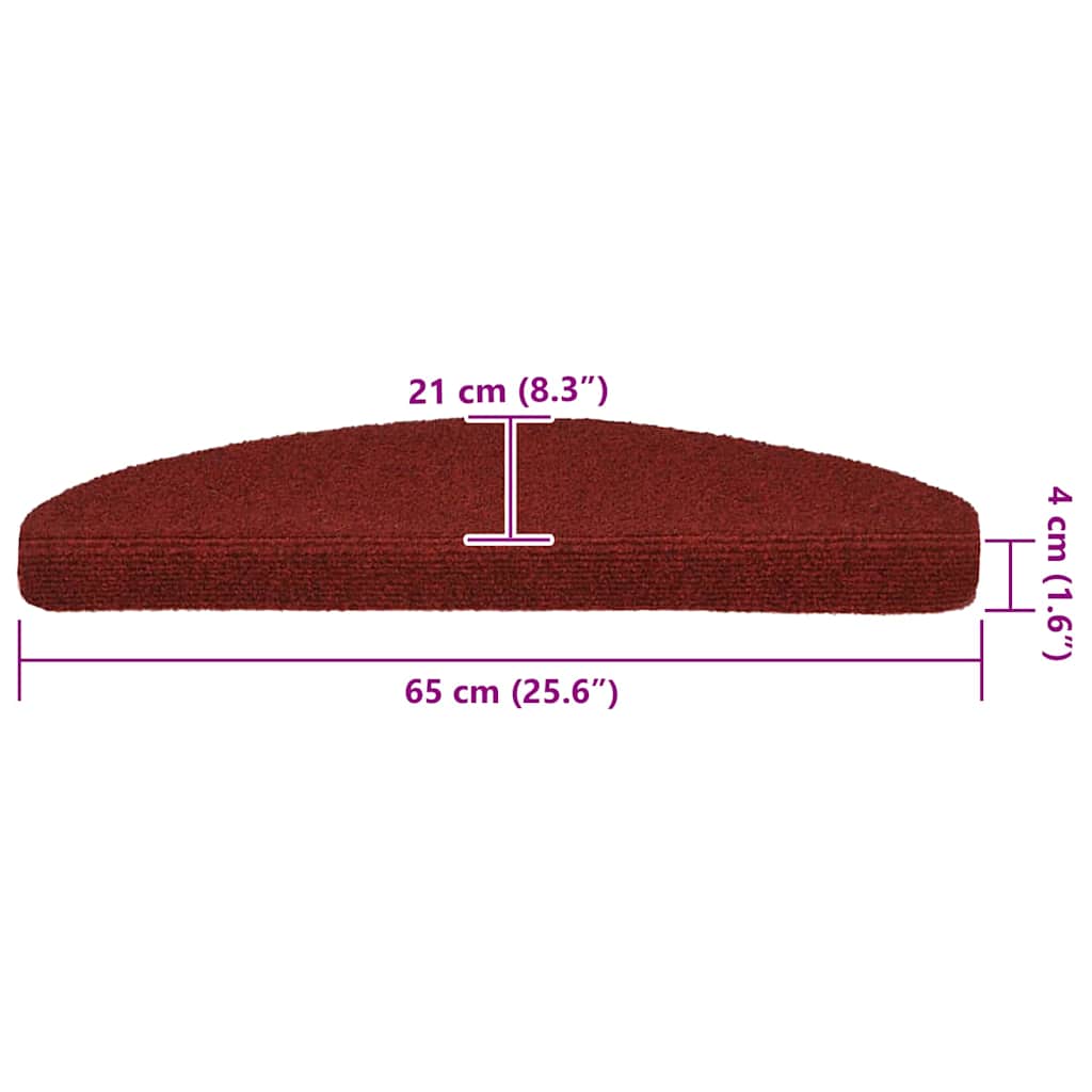 Stufenmatten Selbstklebend 15 Stk. 56x17x3 cm Hellbraun Halbrund