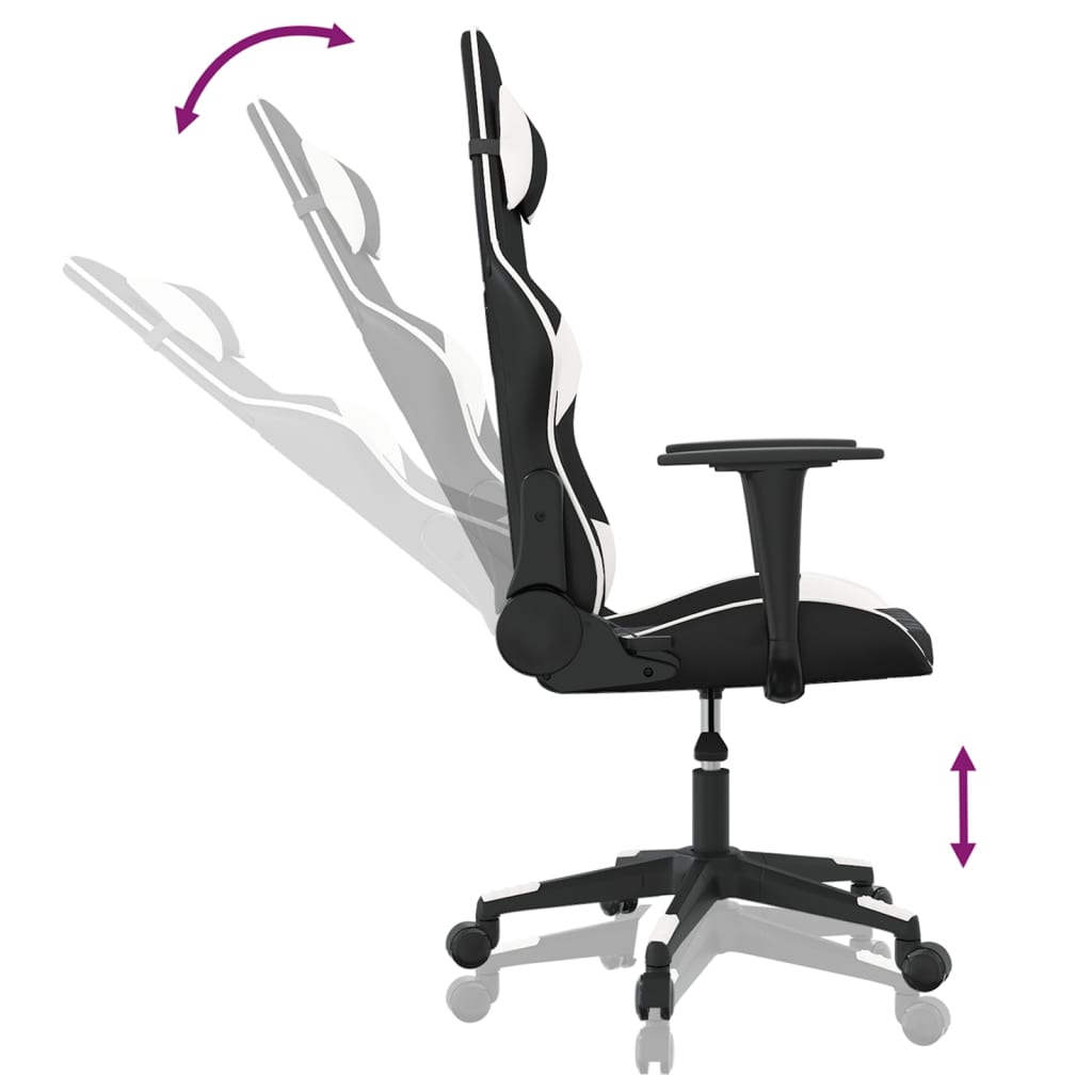 Gaming-Stuhl mit Massagefunktion Schwarz und Blau Kunstleder