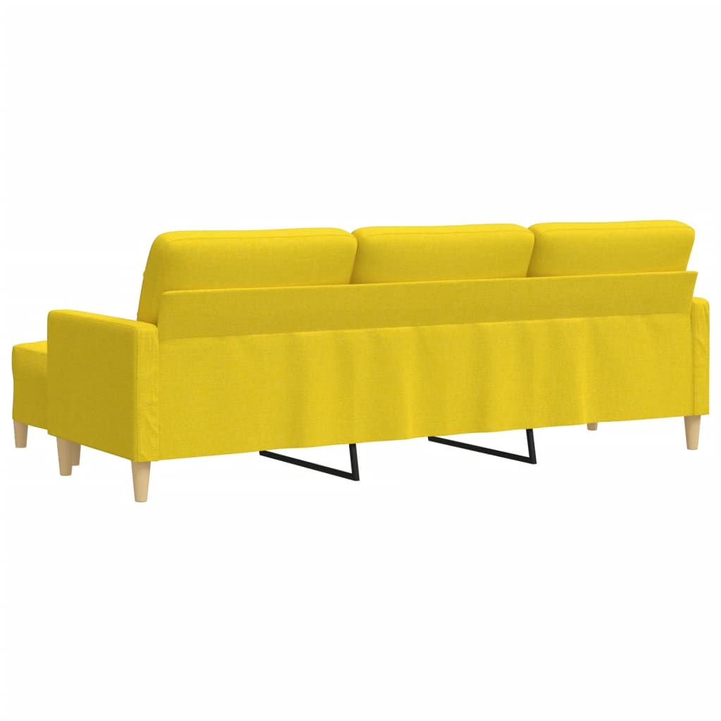 3-Sitzer-Sofa mit Hocker Taupe 180 cm Stoff