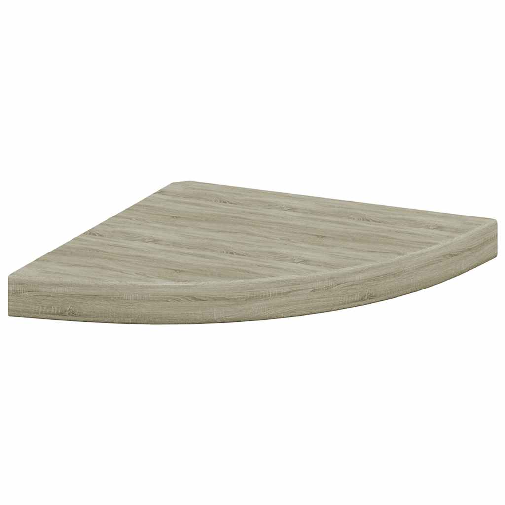 Schwebende Eckregale 2 Stk. Hochglanz-Weiß 25x25x3,8 cm MDF
