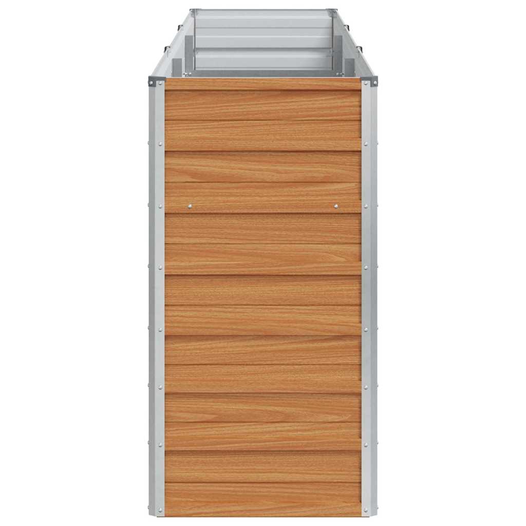 Hochbeet Hellbraun 100 x 100 x 77 cm Verzinkter Stahl