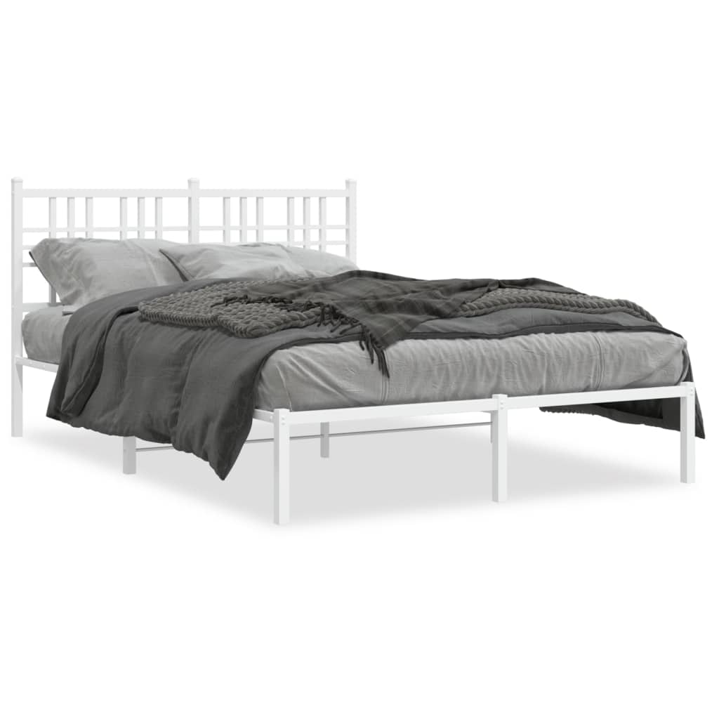 Bettgestell mit Kopf- und Fußteil Metall Schwarz 90x200 cm