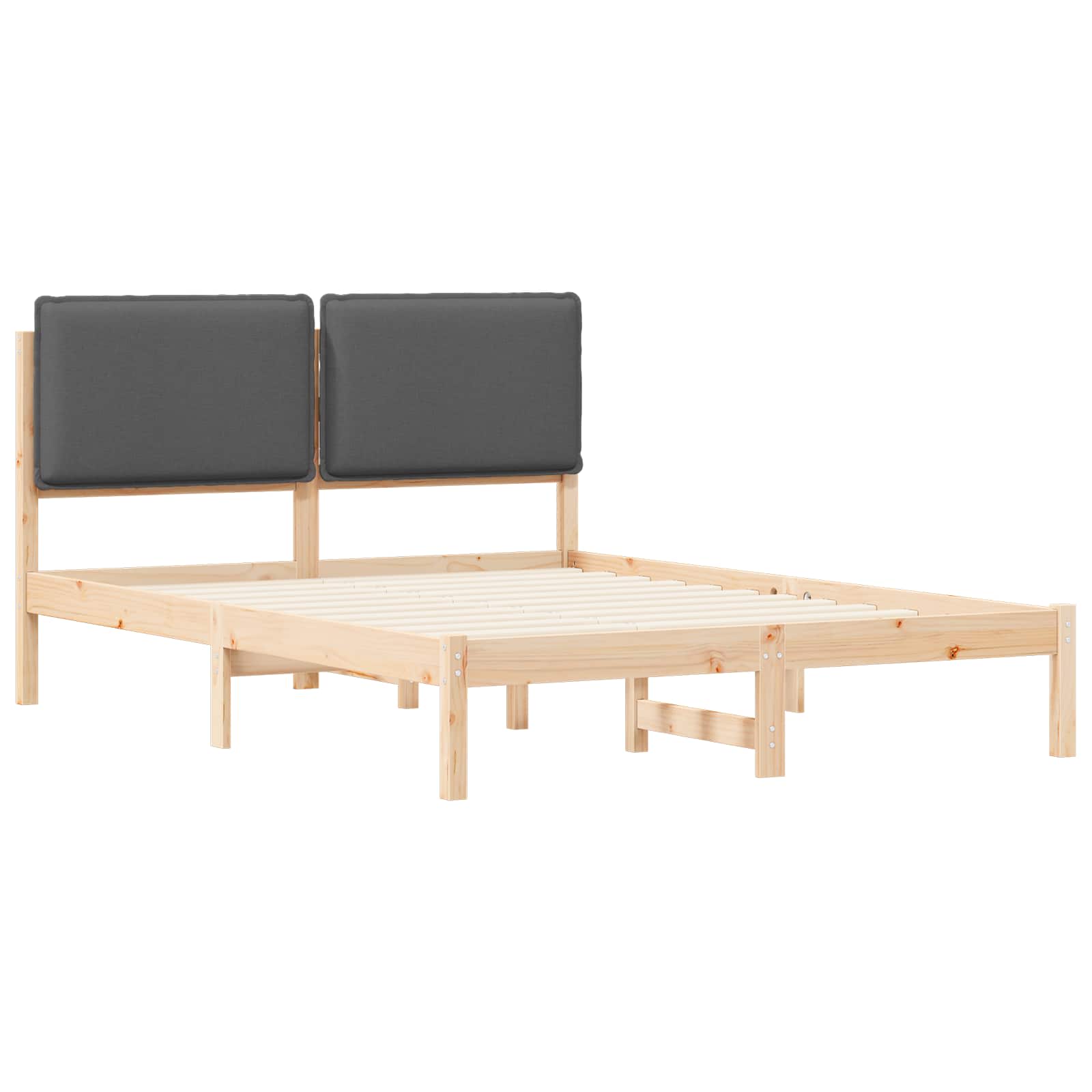Bettgestell mit gepolstertem Kopfteil Hellgrau 200 x 200 cm