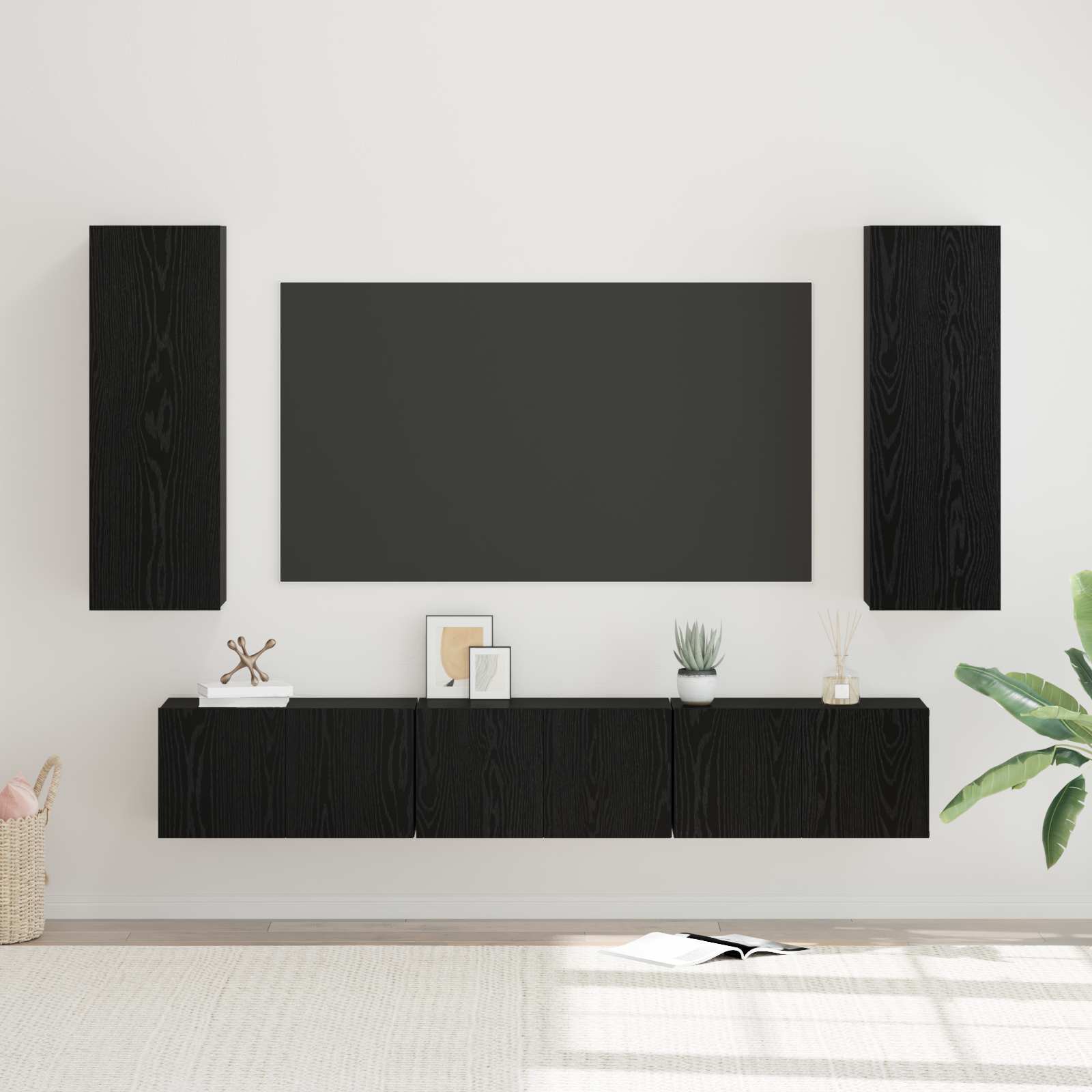 4-tlg. TV-Schrank-Set Weiß Holzwerkstoff