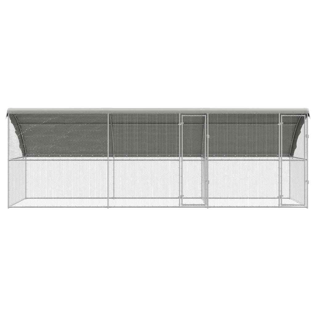 Hühnerkäfig 2 pcs Silber 400 x 200 x 200 cm Verzinkter Stahl