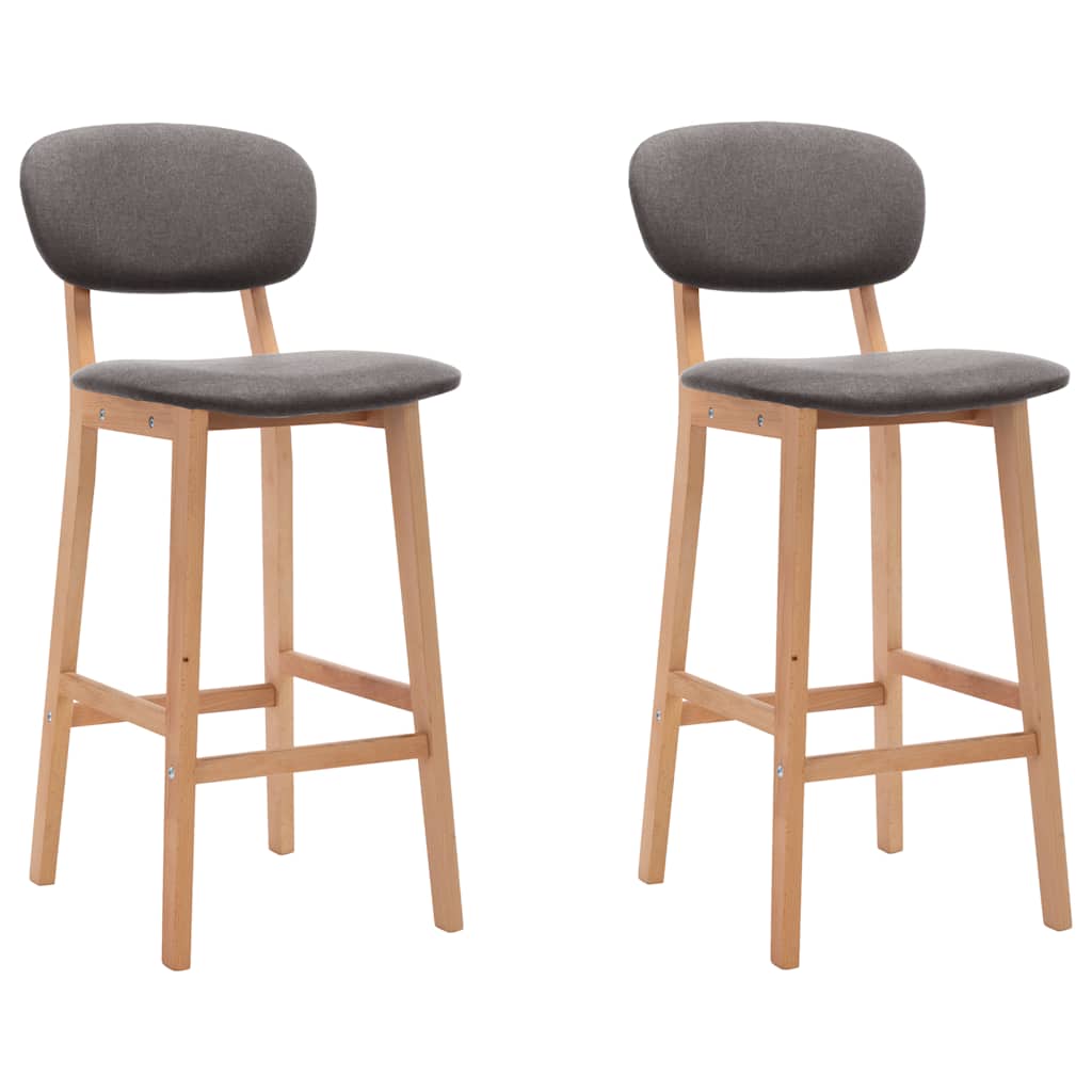 Barhocker 2 Stk. Braun Stoff