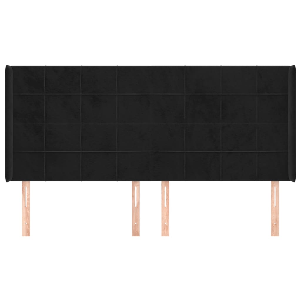 Kopfteil mit Ohren Dunkelblau 93x16x78/88 cm Samt