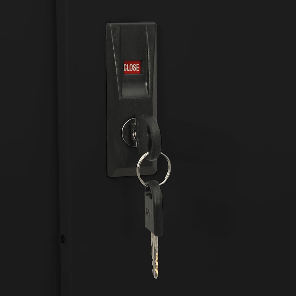 Büroschrank mit Schiebetüren Weiß 90x40x180 cm Stahl