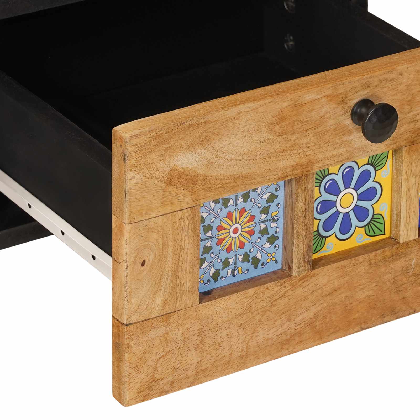 TV-Schränk mit Regal Walnuss 100 x 33 x 46 cm Massivholz Mango