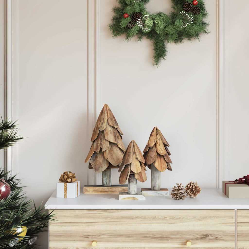 Weihnachtsbaum mit Ständer Braun 61 cm Massivholz Teak