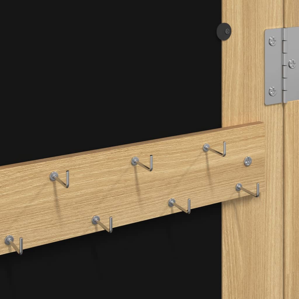 Schmuckschrank mit Spiegel Wandmontage Weiß 30x8,5x90 cm
