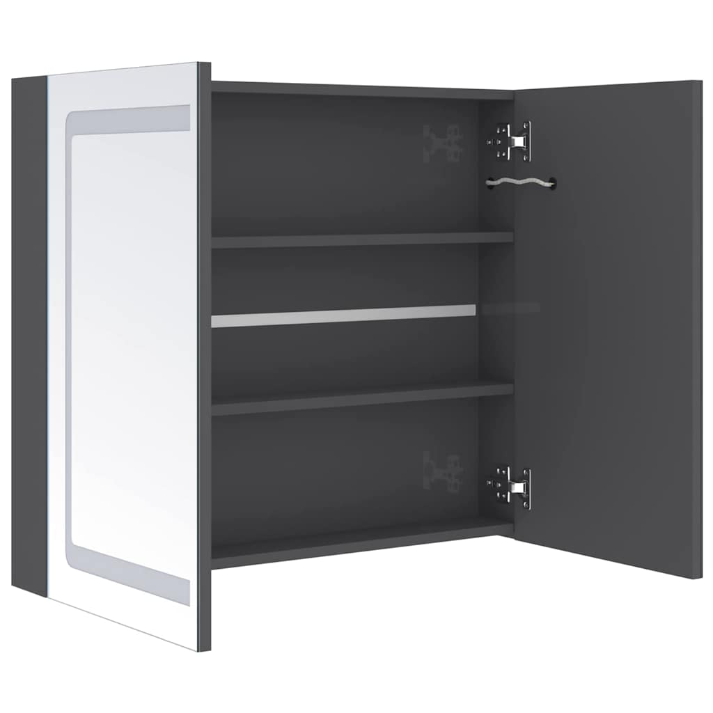 LED-Spiegelschrank fürs Bad Betongrau 80x12x68 cm